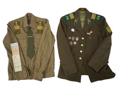 SOVIET KGB BORDER GUARD SERGEANT UNIFORM BADGES ID