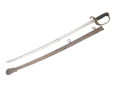 MODEL1833 AMES DRAGOON SABER DATED 1839 MARKED W SCABBARD