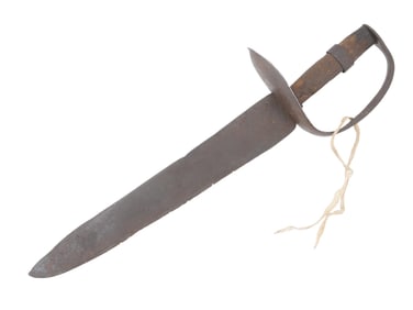 FINE ANTIQUE EARLY NAVAL HAND FORGED IRON PIRATE CUTLASS