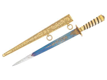 ANTIQUE AMERICAN NAVAL DIRK KNIFE WITH SCABBARD