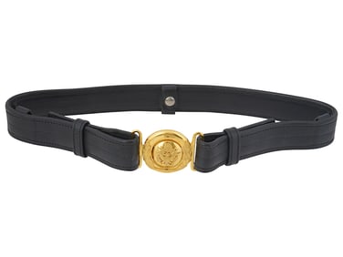 ORIGINAL VIETNAM WAR US ARMY GENERAL BLACK LEATHER BELT