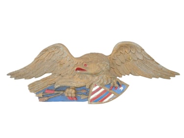 EARLY 20TH CEN AMERICAN CAST ALUMINUM EAGLE PLAQUE