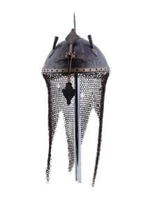 ANTIQUE METAL INDO PERSIAN KULAH KHUD HELMET