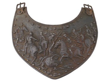 ANTIQUE 19 C GRAND TOUR ROMAN STYLE EMBOSSED GORGET