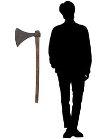 ANCIENT 900 AD VIKING BATTLE IRON AXE BOG OAK HANDLE