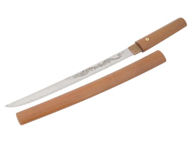 JAPANESE SAMURAI TANTO PRESENTED IN A SHIRASAYA CASE