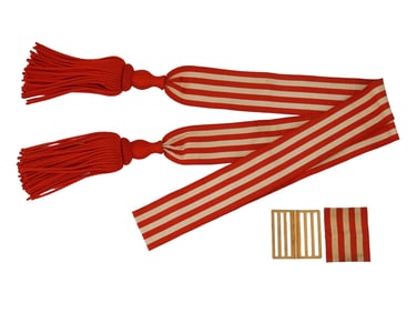 WWII IMPERIAL JAPANESE OFFICER SILK SASH W BELT BUCKLE