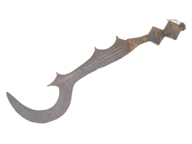 20TH C AFRICAN CONGO HAND FORGED EXECUTIONERS SWORD