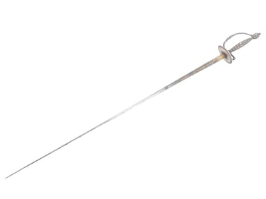 FRENCH SILVER GRIP AND GUARD MAKERS CARTOUCHE RAPIER