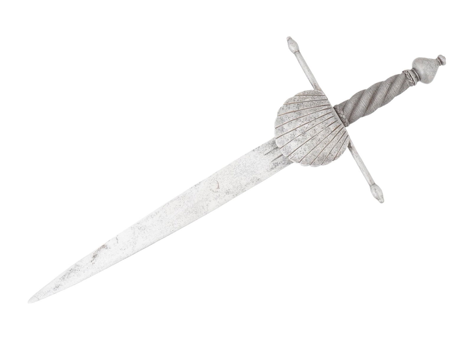 ANTIQUE ITALIAN LEFT HAND SHELL SHAPED GUARD DAGGER (1 of 9)