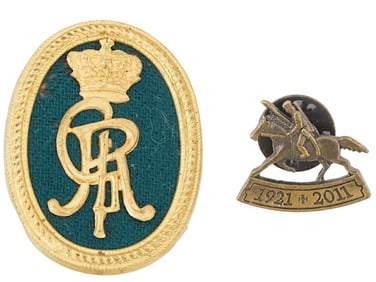 BRITISH ROYAL CAVALRY AND COSSACK UNION BADGES
