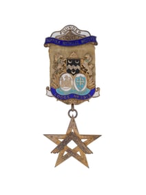 BRITISH MASONIC SILVER ENAMEL STAR AWARD MEDAL 1919