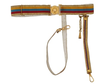 VENEZUELAN NAVAL OFFICER SWORD BELT WITH HANGERS