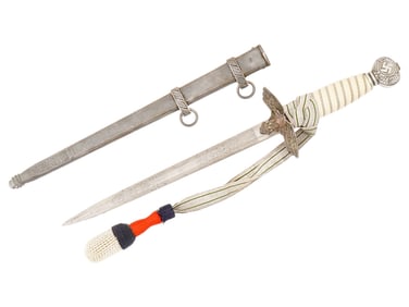 WW2 GERMAN LUFTWAFFE GENERAL DAGGER ENGRAVED W KNOB