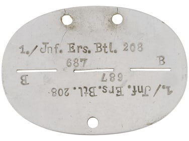 WWII TYPE NAZI GERMAN SOLDIER ID DISC DOG TAG
