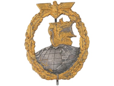 WWII NAZI GERMAN KRIEGSMARINE AUXILIARY CRUISER BADGE