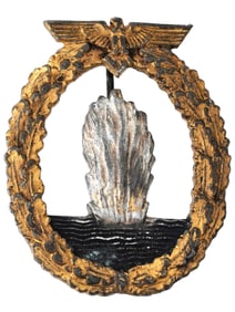 WWII NAZI GERMAN KRIEGSMARINE MINESWEEPER WAR BADGE