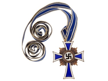 WWII GERMAN NAZI  HONOUR MOTHER BRONZE CROSS W RIBBON