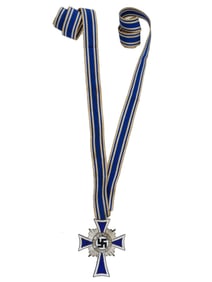 WWII GERMAN NAZI HONOUR MOTHER SILVER CROSS W RIBBON