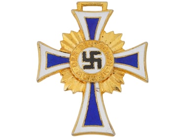 WWII GERMAN NAZI GILDED BRASS HONOUR MOTHER CROSS MEDAL