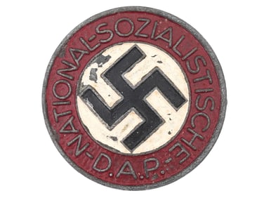 WWII NAZI GERMAN NSDAP ENAMEL MEMBERSHIP BADGE PIN