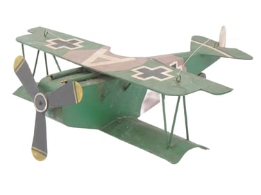 VINTAGE STEEL MODEL OF GERMAN ALBATROS D.VA BIPLANE