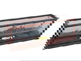 FRANKLIN MINT MISSOURI BB 63 DIE CAST BATTLESHIP MODEL: An Assembled Franklin Mint U.S.S. Missouri BB 63 September 2nd, 1945 die cast battleship model, 1:550 scale. Presented in a glass and wooden display case. A gold tone plate with an inscription, on the