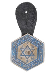 WWII MODEL WARSAW JEWISH GHETTO POLICE BADGES