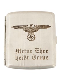 WWII TYPE GERMAN WWII SS CIGARETTE CASE WITH SS MOTTO