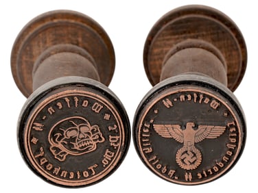 PAIR OF WWII MODEL GERMAN MILITARY HAND STAMPS