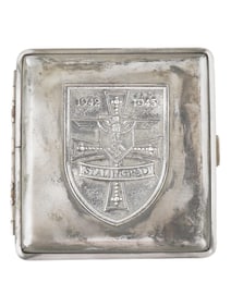 WWII TYPE GERMAN STALINGRAD STEEL CIGARETTE CASE