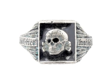 WWII MODEL GERMAN WAFFEN SS TOTENKOPF SILVER RING