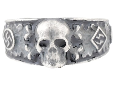 WWII TYPE GERMAN SS SECRET SOCIETY AHNENERBE SILVER RING