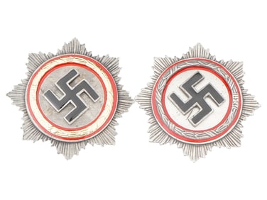 WWII TYPE GERMAN CROSS IN GOLD AND SILVER SET