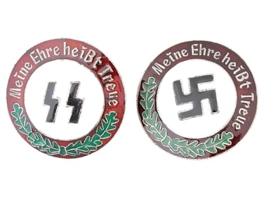 LOT OF TWO WWII TYPE GERMAN THIRD REICH SS BADGES