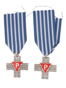 TWO POLISH AUSCHWITZ CROSS MEDALS OF VARIOUS TYPES