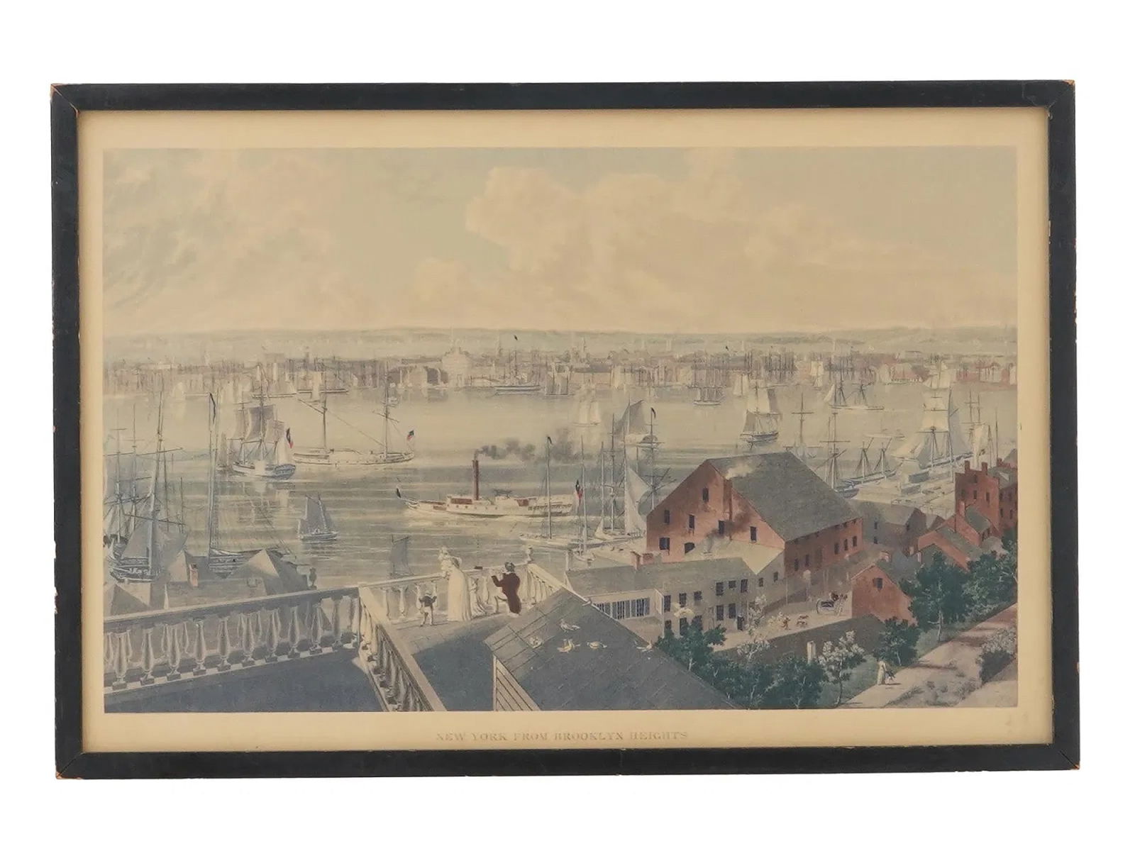 NY HAND COLORED LITHOGRAPH PRINT BY JOHN WILLIAM HILL (1 of 5)