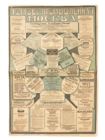 ANTIQUE RUSSIAN SOVIET ADVERTISING POSTER 1922