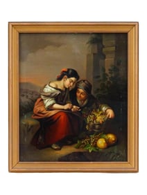 AFTER MURILLO ANTIQUE 19TH C OIL ON COPPER PAINTING
