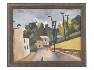 ATTR OSCAR RABIN RUSSIAN LANDSCAPE OIL PAINTING