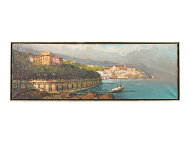 ITALIAN OIL SEASCAPE PAINTING BY AGOSTINO PERRINI