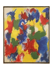 VINTAGE AMERICAN SCHOOL ABSTRACT OIL PAINTING