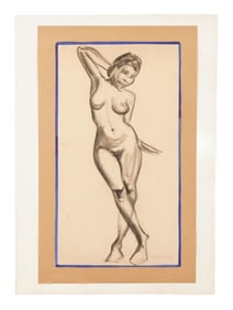 AMERICAN PAINTING ATTR TO TAMARA LEMPICKA FEMALE NUDE