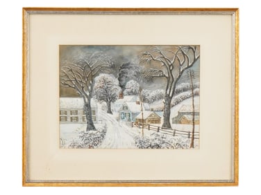 ATTR CHARLES E. BURCHFIELD AMERICAN LANDSCAPE PAINTING