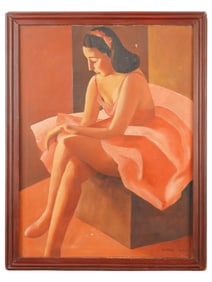 SIGNED NORRIS HAYHURST OIL PORTRAIT PAINTING 1938