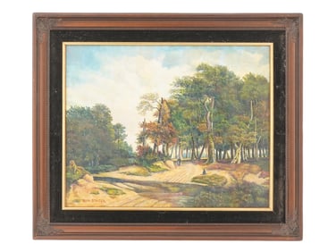 DUTCH OIL PAINTING AFTER JACOB VAN RUYSDAEL SIGNED