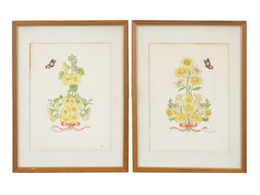 MIX MEDIA BOTANICAL PAINTINGS BY DOROTHY SLOTKOWITZ