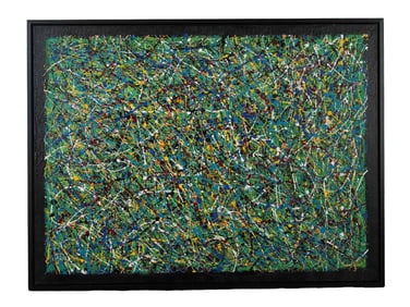 JACKSON POLLOCK MANNER ABSTRACT ACRYLIC PAINTING