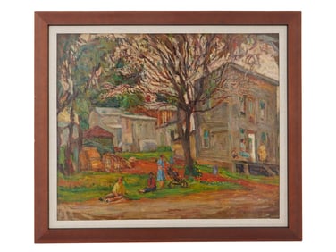 ABRAHAM MANIEVICH OIL ON BOARD PAINTING WITH COA