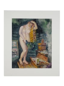 ATTR BORIS KUSTODIEV RUSSIAN MIXED MEDIA PAINTING